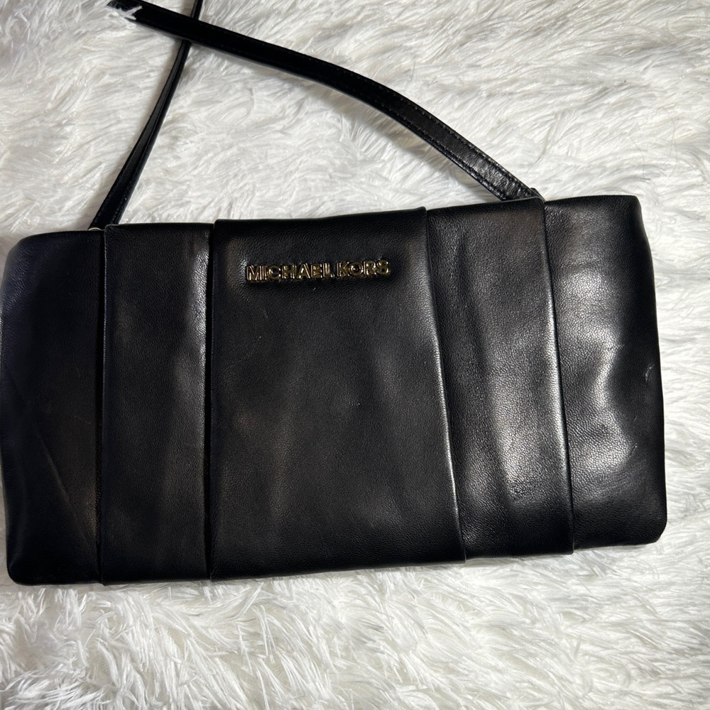 Michael Kors Black Leather Wristlet